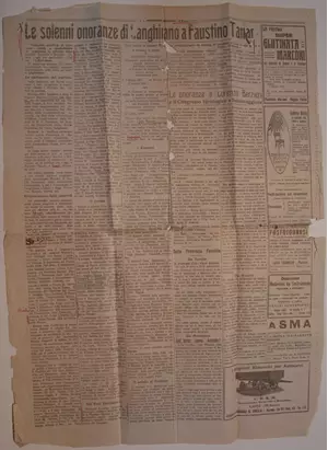 Corriere Emiliano. Articolo onoranze per Tanara